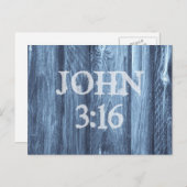 Christelijk John 3:16 Bijbelversie Briefkaart (Voorkant / Achterkant)