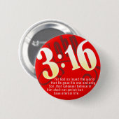 Christelijk - John 3:16 Ronde Button 5,7 Cm (Voorkant /achterkant)