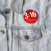 Christelijk - John 3:16 Ronde Button 5,7 Cm (In situ)