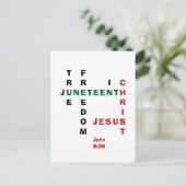 Christelijk JUNETEENTH Crossword Briefkaart (Staand voorkant)