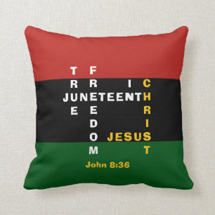 Christelijk JUNETEENTH Crossword Kussen