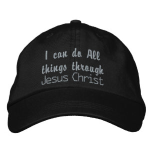 Christelijk kan ik alle dingen doen Geborduurd Pet