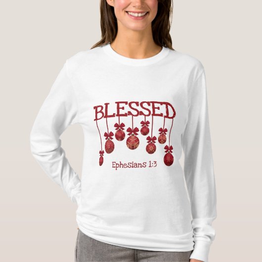 Christelijk | KERSTBAUBLES | GEZEGEND T-shirt (Voorkant)