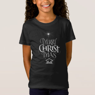 Christelijk kerstkarton Jezus Christus Mas T-shirt
