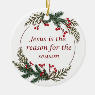 Christelijk Kerstmis Schrift gedateerd op maat Keramisch Ornament