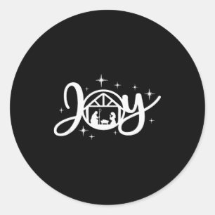 Christelijk Kerstvreugde Jezus Kerststal Geloof Ronde Sticker