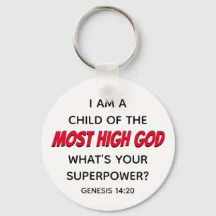 Christelijk KIND VAN DE MEEST HOGE GOD Superpower  Sleutelhanger