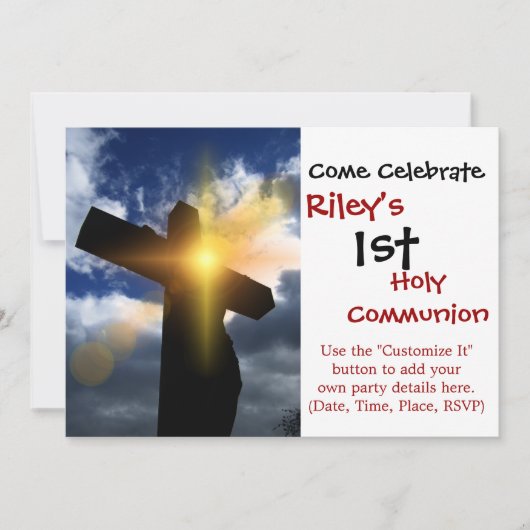 Christelijk kruis bij paassoennierdienst kaart (Voorkant)