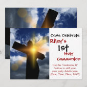 Christelijk kruis bij paassoennierdienst kaart (Voorkant / Achterkant)