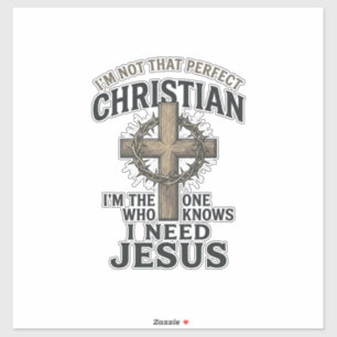 Christelijk Kruis Doornenkroon Vintage T-shirt voo Sticker