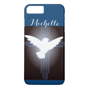 Christelijk kruis en duif gepersonaliseerd iPhone 8 plus / 7 plus hoesje