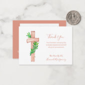 Christelijk Kruis Foto Sympathie Begrafenis Kaart Notitiekaartje (Voorkant / Achterkant in situ)