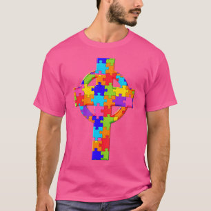 Christelijk Kruis Jezus Christus Legpuzzel Autisme T-shirt