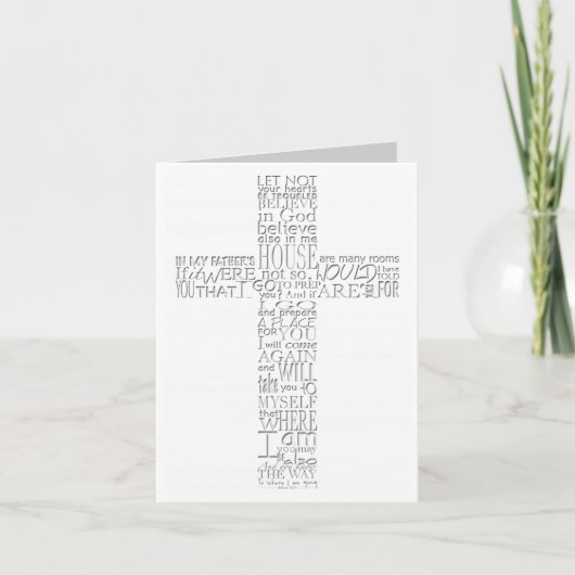 Christelijk Kruis Johannes 14 Sympathie Bedankkaart (Voorkant)