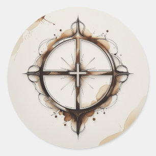 Christelijk Kruis Kompas Sticker
