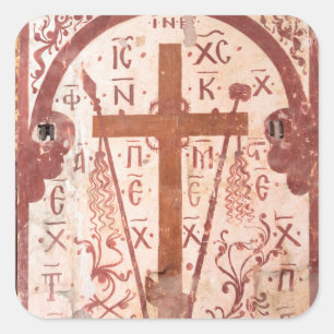 Christelijk Kruis Kunstwerk Vierkante Sticker