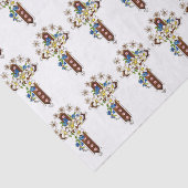 Christelijk kruis met bloemen tissuepapier (Detail)