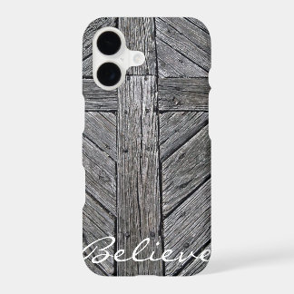 Christelijk kruis rustiek hout monogram
