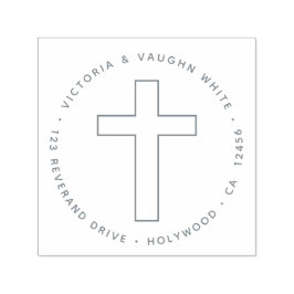 Christelijk Kruis Terugkeeradres Religie Jezus Zelfinktende Stempel