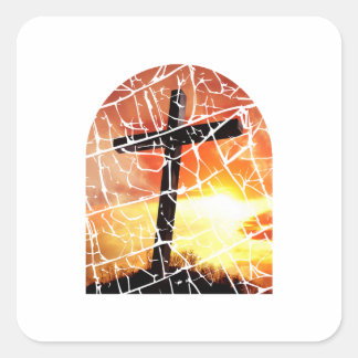 Christelijk Kruis Vierkante Sticker