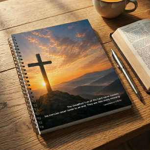 Christelijk Kruis Zonsopgang Schrift Notitieboek