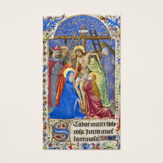 Christelijk kruisbeeld begrafenisgebed visitekaartje (Voorkant)