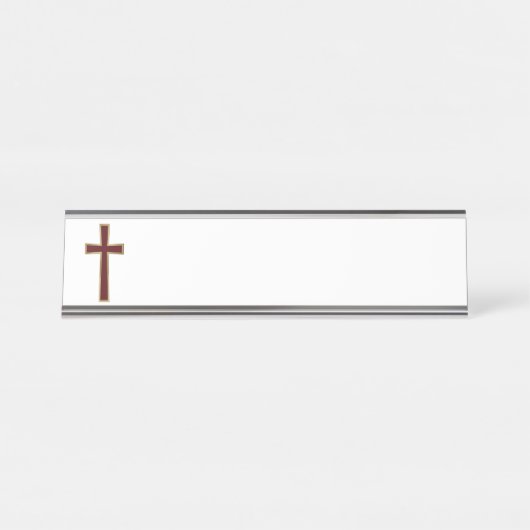 Christelijk kruisje bureau naambordje (Voorkant)
