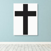 Christelijk kruisje canvas afdruk (Insitu (Houten vloer))