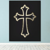 Christelijk kruisje canvas afdruk (Insitu (Houten vloer))