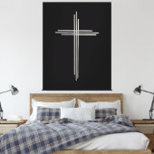 Christelijk kruisje canvas afdruk (Insitu (Slaapkamer))