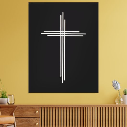 Christelijk kruisje canvas afdruk (Insitu (Woonkamer))