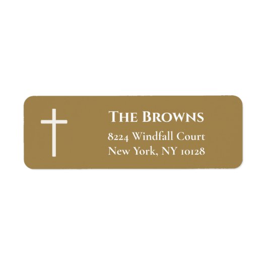 Christelijk kruisje | Goud Etiket (Voorkant)