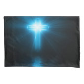 Christelijk kruisje in blauw licht kussensloop (Voorkant)