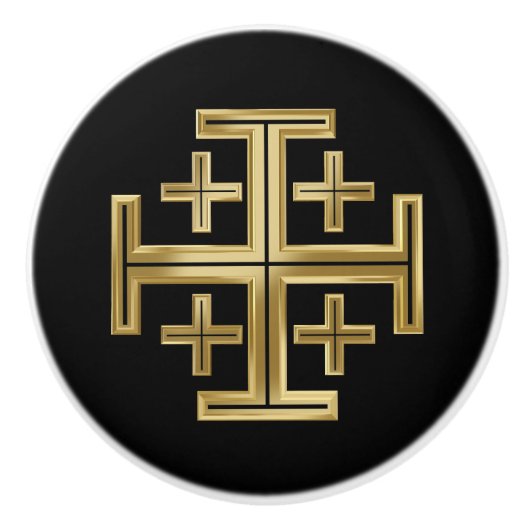 Christelijk kruisje keramische knop (Voorkant)