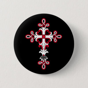 Christelijk kruisje ronde button 5,7 cm