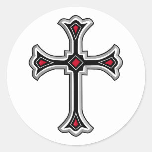 Christelijk kruisje ronde sticker