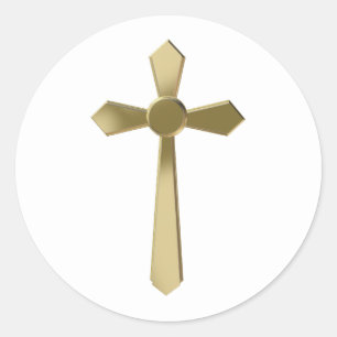 Christelijk kruisje ronde sticker