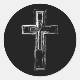 Christelijk kruisje ronde sticker