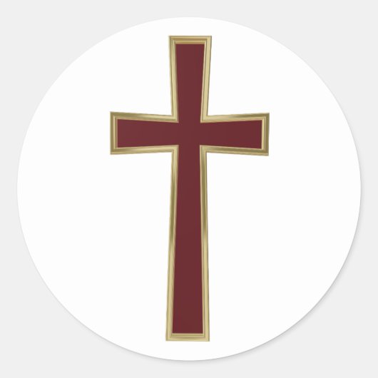 Christelijk kruisje ronde sticker (Voorkant)