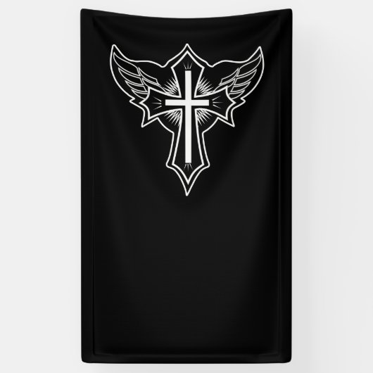 Christelijk kruisje spandoek (Verticaal)