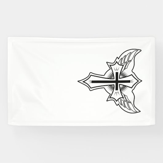 Christelijk kruisje spandoek (Horizontaal)