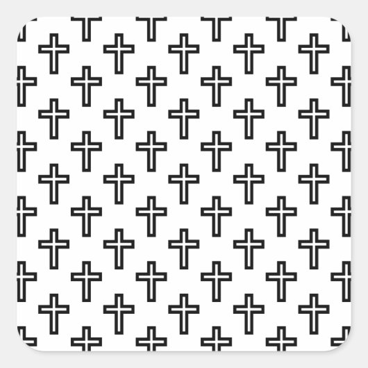 Christelijk kruisje vierkante sticker (Voorkant)
