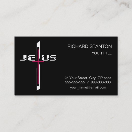Christelijk kruisje visitekaartje (Voorkant)