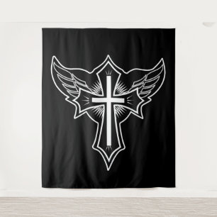 Christelijk kruisje wandkleed