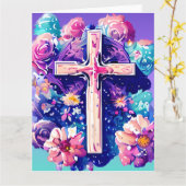 Christelijk Kruiskerk Paasjezus Opstanding Kaart (Gele Bloem)