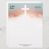 Christelijk kruissymbool Gold Letterhead Briefhoofd (Voorkant / Achterkant)