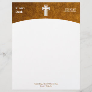 Christelijk kruissymbool Gold Letterhead Briefhoofd Ontwerp