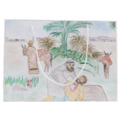 Christelijk kunstwerk de goede Samaritaan Groot Cadeauzakje (Achterkant)