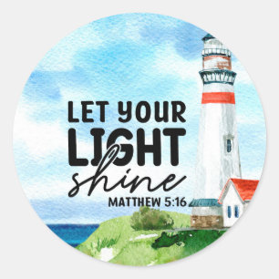 Christelijk Laat je licht schijnen Mattheüs 5 : 16 Ronde Sticker
