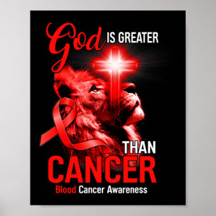 Christelijk Leeuw Kruis God Is Groter Dan Kanker R Poster